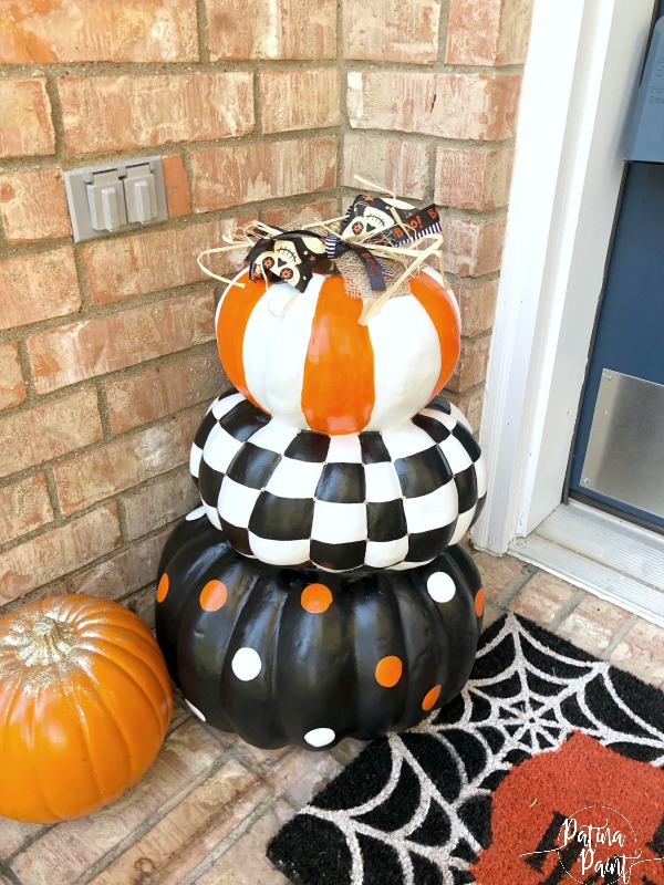 Painted Stacked Pumpkins
