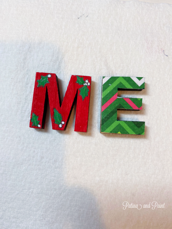 The letters M and E