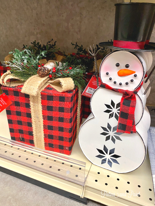 snowman and christmas present