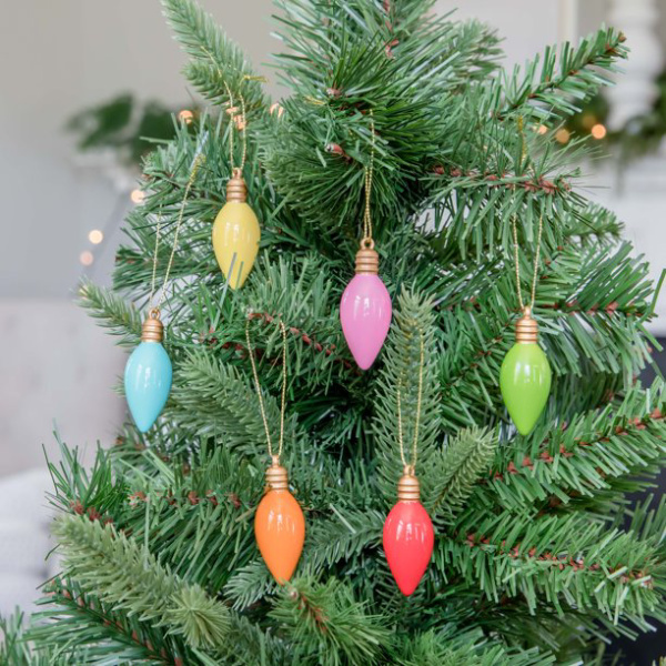 Mini light bulb Christmas tree ornaments