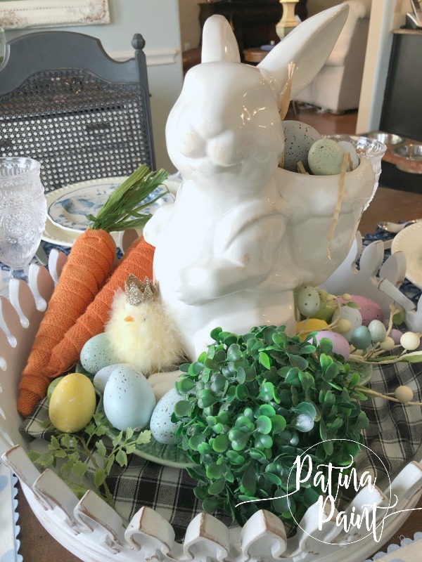 bunny, carrots and chick centerpiece