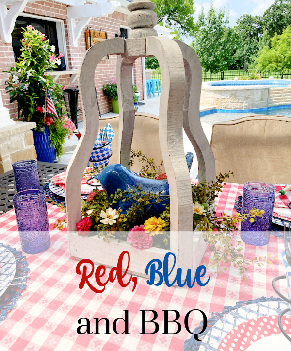 red, blue and bbq