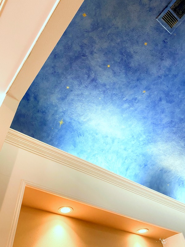 stars on faux painted ceiling