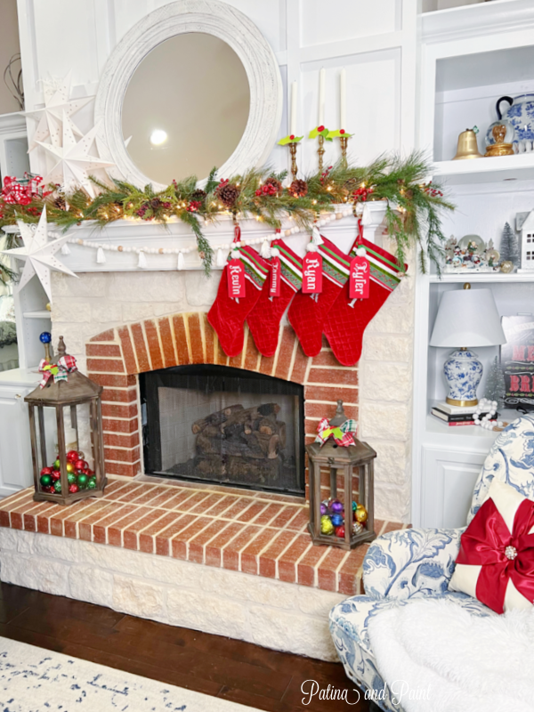 decorated Christmas Mantle